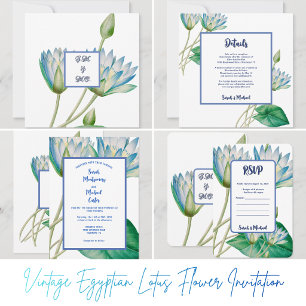 Invitation Fleur de Lotus Égyptienne Vintage