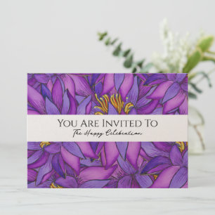 Invitation Fleur de Lotus Peinte à la Main