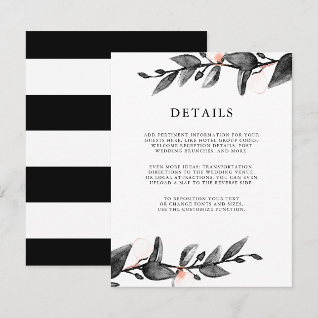 Invitation Fleur de lune | Boîtier de détails de l'invité mar (Devant / Derrière)