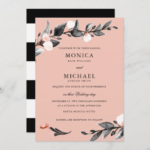 Invitation Fleur de lune   mariage botanique moderne