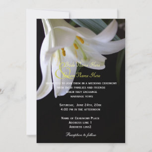 Invitation fleur de lys blanc printemps, été, mariage de vaca