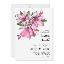 Fleur de magnolia rose, aquarelle moderne 