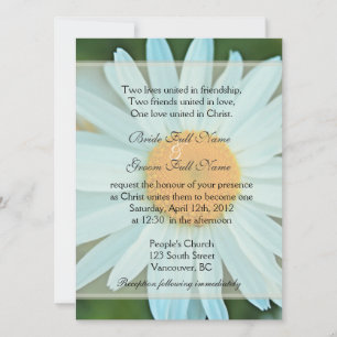 Invitation Fleur de marguerite blanche pure mariage chrétien