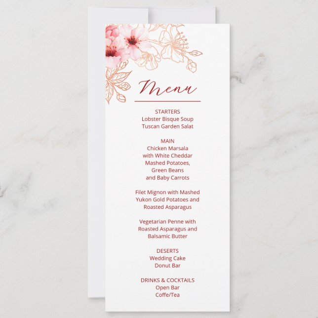 Invitation Fleur de mariage rose blanc cerisier en fleurs    (Devant)