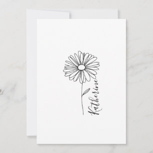 Invitation Fleur de naissance personnalisée avril marguerite