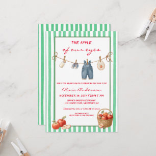 Invitation Fleur de nos yeux Baby Shower vert