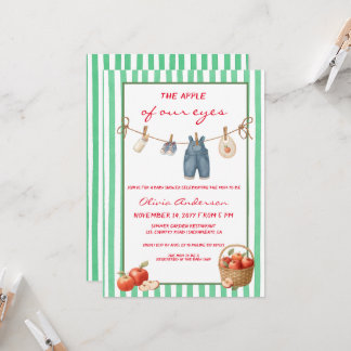 Invitation Fleur de nos yeux Baby Shower vert