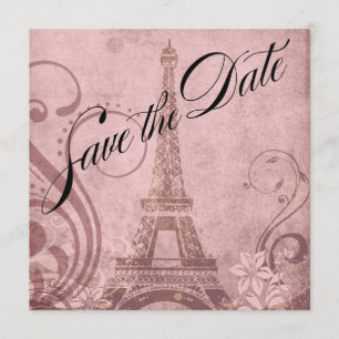 Invitation Fleur de Paris Tour Eiffel Enregistrer la date   r