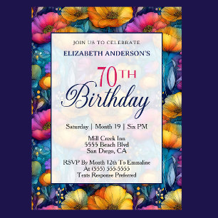 Invitation Fleur de Pavot Colorée et Vibrante 70e Anniversair