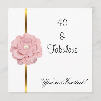 Invitation Fleur de perle blanche rose Fabulux 40e anniversai