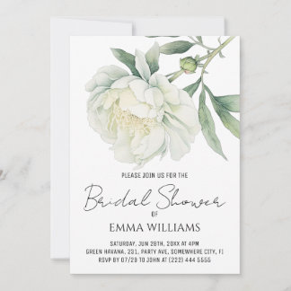 Invitation Fleur de pivoine à l'aquarelle | Baby Shower de ma