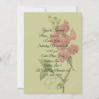 Invitation Fleur de pois doux rose