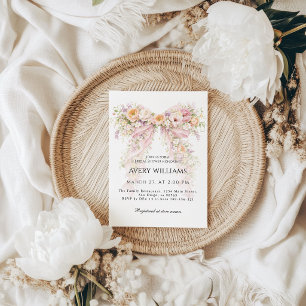 Invitation Fleur de printemps été noeud floral Baby Shower