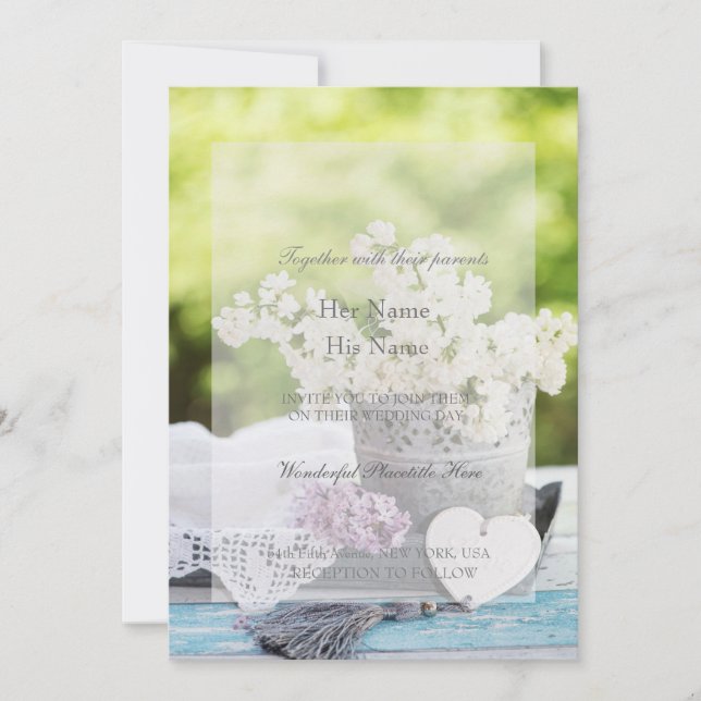 Invitation Fleur de printemps romantique Floral Lilac Mariage (Devant)