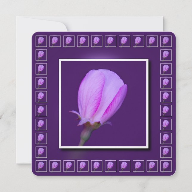 Invitation Fleur de printemps rose et violet (Devant)