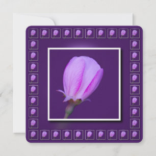 Invitation Fleur de printemps rose et violet