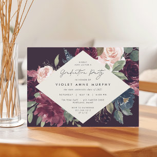 Invitation Fleur de prune Élégante fête de graduation flora
