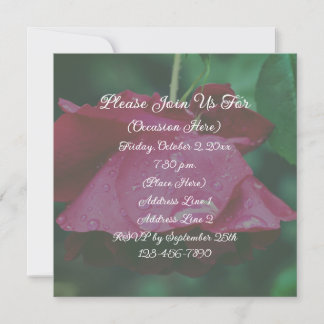 Invitation Fleur de rose rouge