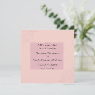Invitation Fleur de Satin Anniversaire de Mariage Enregistrez