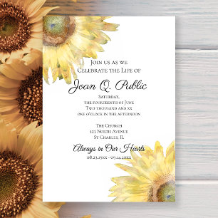 Invitation Fleur de soleil jaune Aquarelle Célébration de la