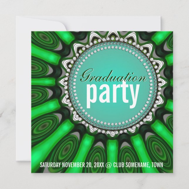 Invitation Fleur de soleil vert menthe Fête d'anniversaire (Devant)
