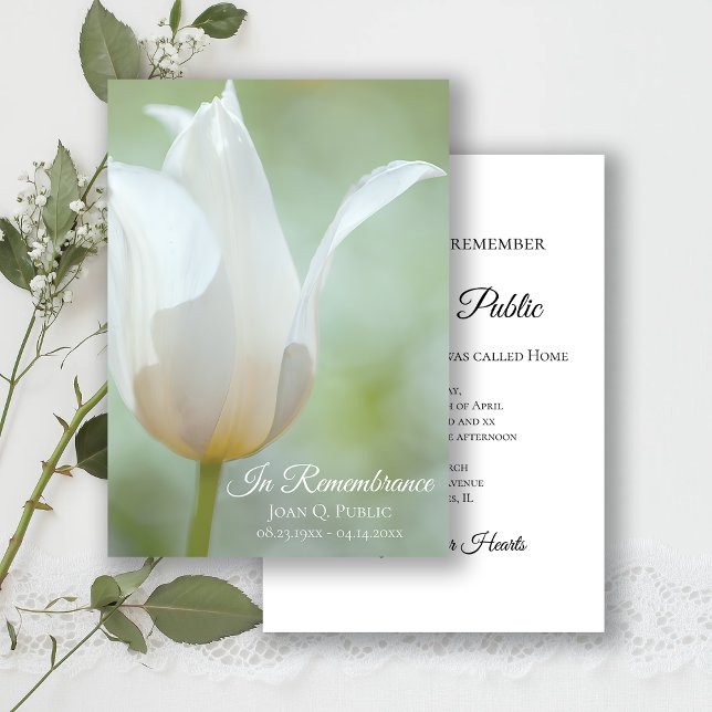 Invitation Fleur de Tulipe blanche Printemps Anniversaire de  (Créateur téléchargé)