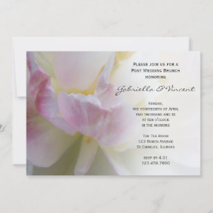 Invitation Fleur de Tulipe Blanche Rose Après-Midi Mariage Br