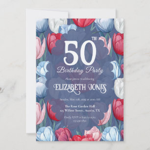 Invitation Fleur de tulipe unique pour l'anniversaire d'une a