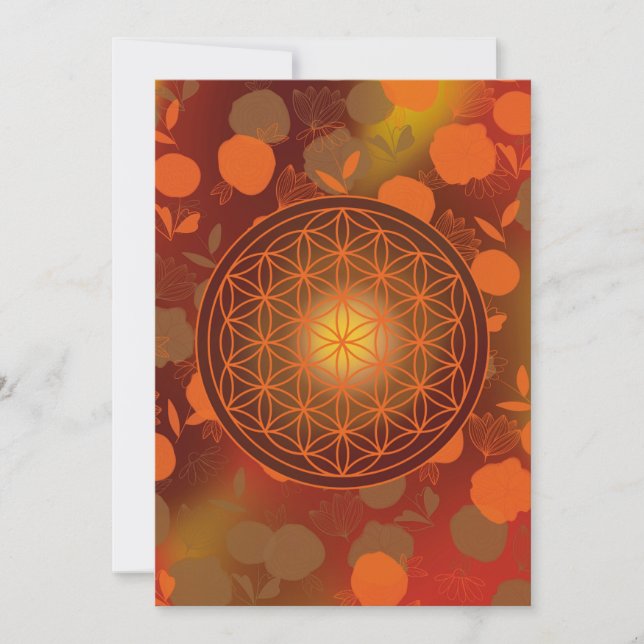 Invitation fleur de vie, chakra, zen, géométrique sacrée, (Devant)