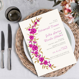 Invitation Fleur de vigne à trompette violette Jardin Dîner d