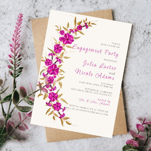 Invitation Fleur de vigne à trompette violette Jardin Fête de