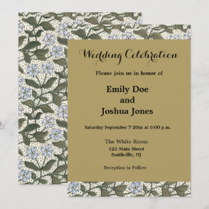 Invitation Fleur d'été de Pervenche Art Nouveau Botanique