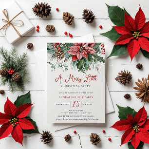 Invitation Fleur d'hiver Joyeux petit Noël fête