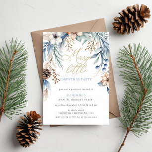 Invitation Fleur d'hiver Joyeux petit Noël fête