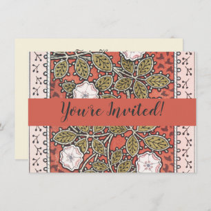 Invitation Fleur d'illustration Rose sauvage Vintage