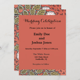 Invitation Fleur d'illustration Rose sauvage Vintage