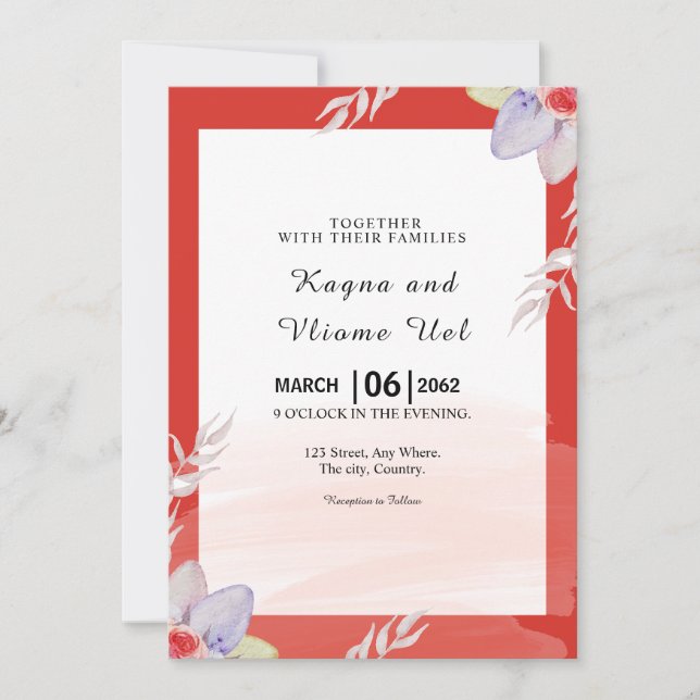 Invitation Fleur d'Imaginaire d'hiver Beau Modèle de design (Devant)