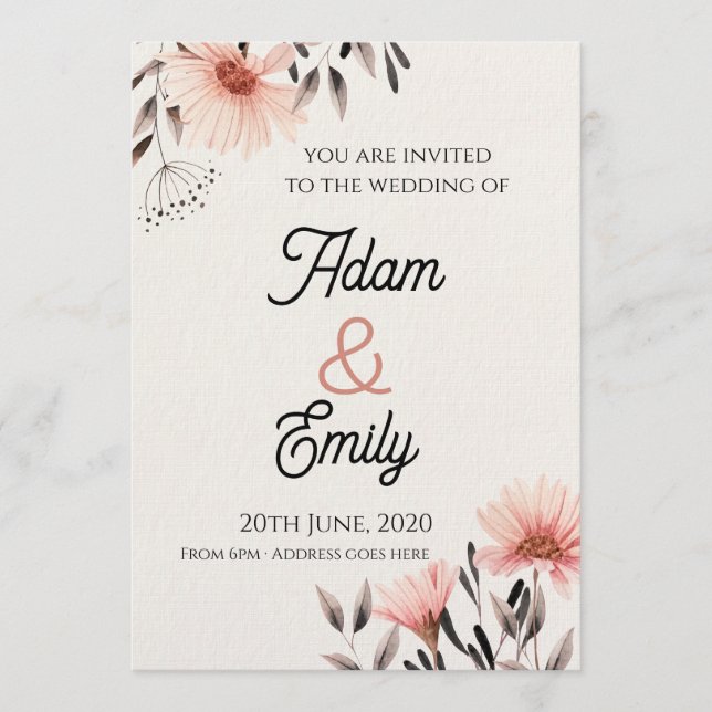 Invitation Fleur d'invitation de mariage (Devant)