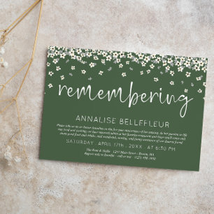 Invitation Fleur d'olive commémorant l'anniversaire de la mor