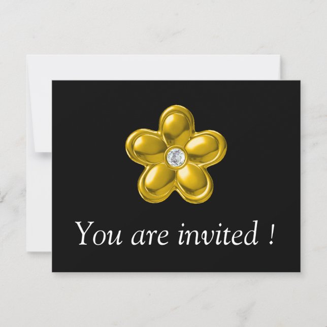 INVITATION FLEUR D'OR AVEC DIAMONDE (Devant)