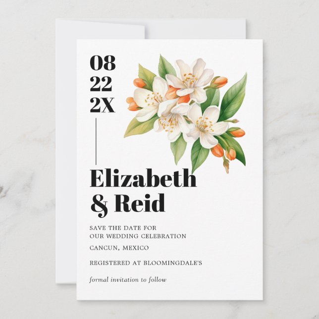 Invitation Fleur d'Oranger Save the Date (Devant)