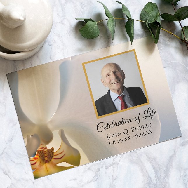 Invitation Fleur d'orchidée blanche Fête de la vie (Créateur téléchargé)