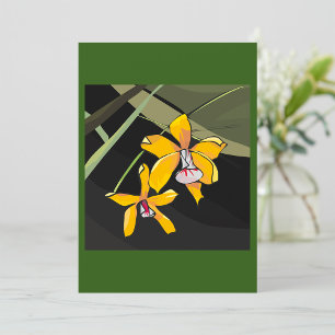 Invitation Fleur d'orchidée jaune botanique tropicale