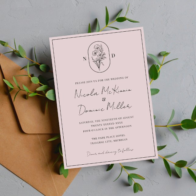 Invitation Fleur du Mois | Août | Mariage entièrement personn (Créateur téléchargé)