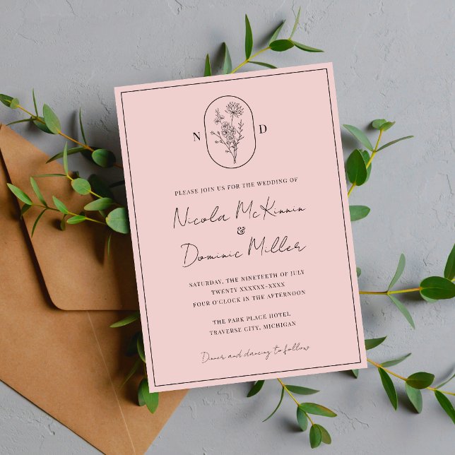 Invitation Fleur du Mois | Juillet | Mariage entièrement pers (Créateur téléchargé)