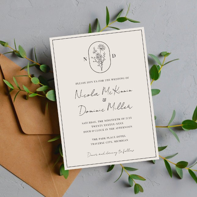 Invitation Fleur du Mois | Juillet | Mariage entièrement pers (Créateur téléchargé)