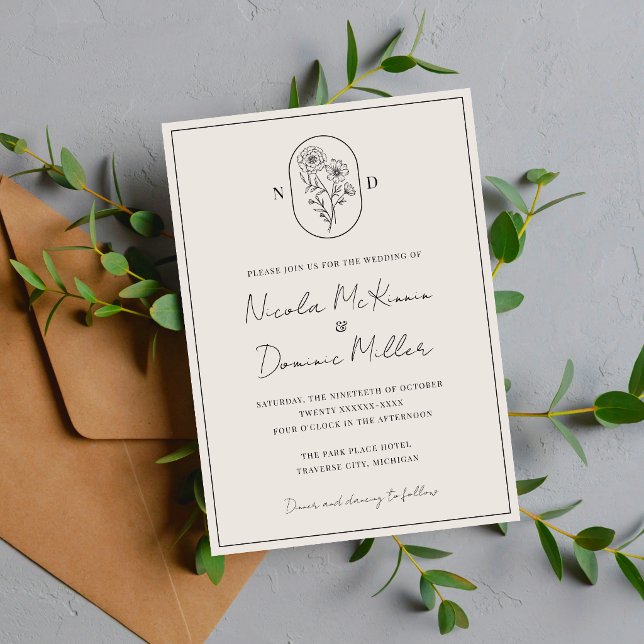 Invitation Fleur du Mois | Octobre | Mariage entièrement pers (Créateur téléchargé)