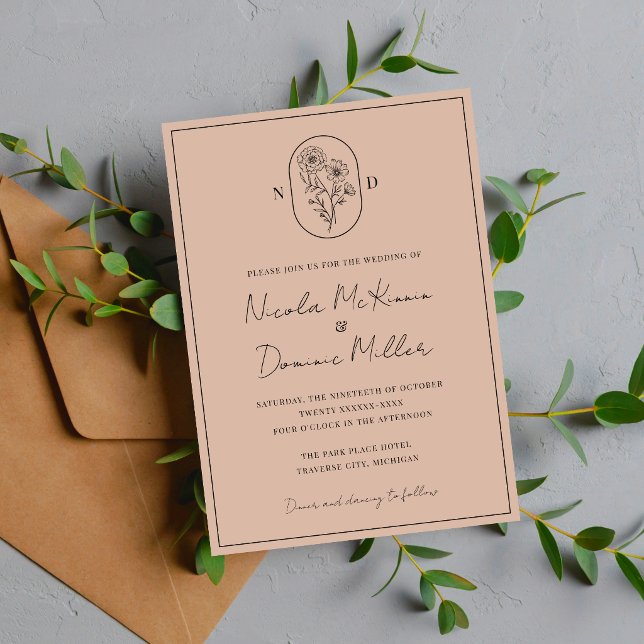 Invitation Fleur du Mois | Octobre | Mariage entièrement pers (Créateur téléchargé)