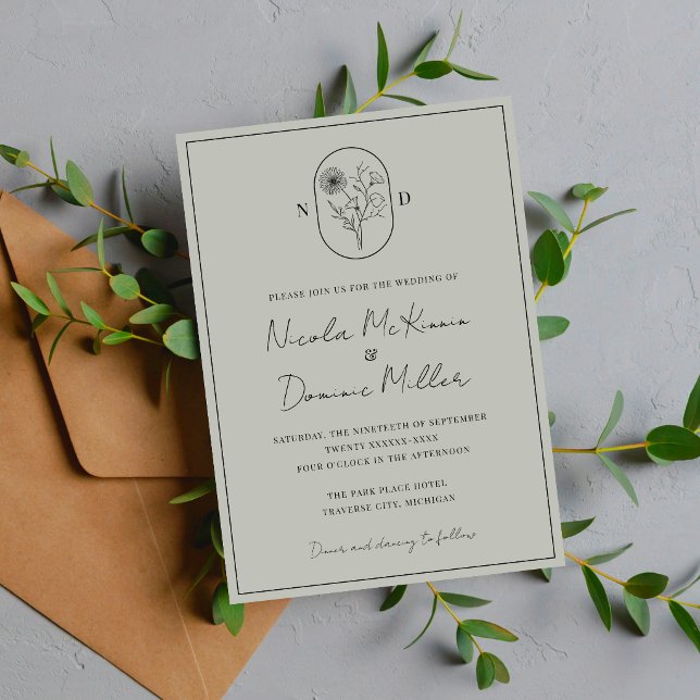Invitation Fleur du Mois | Septembre | Mariage entièrement pe (Créateur téléchargé)