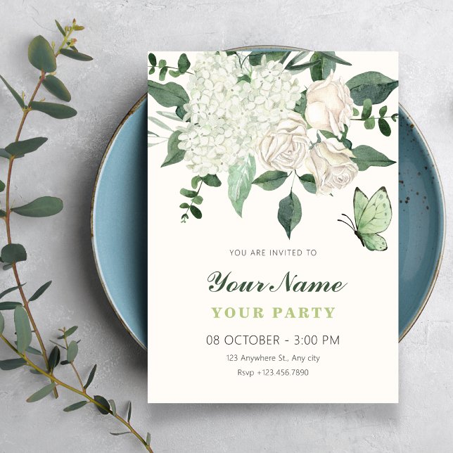 Invitation Fleur élégant  (Créateur téléchargé)